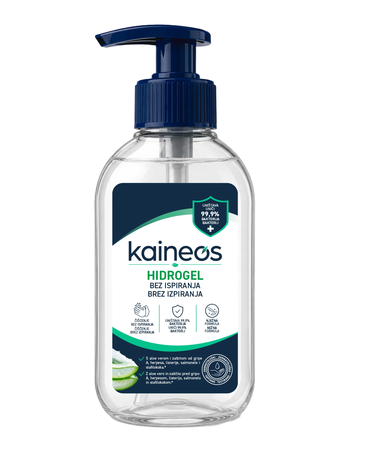 Hidrogel desinfectante Kaineos con etiquetado regulatorio multidioma